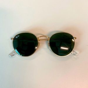 Rayban Round Metal Sunglasses (Gold Frame)